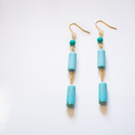 マグネサイトターコイズのピアス【ピアス/イヤリング両方対応】金属アレルギー対応