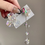 マーメイド🧜‍♀️💎フラワーオーロラビジューデザインピアス&イヤリング