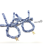 ペイズリー柄 リボンブレスレット【blue&スターフィッシュ】