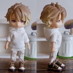 スマートパーカーとパンツのセット　白（ねんどろいどどーるオビツ11ボディ共有サイズ）