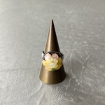 Vintage 80s retro flower black enamel ring レトロ ヴィンテージ フラワー ブラック エナメル リング