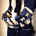 抱っこ紐首回りカバー◆シロクマさん×ネイビー