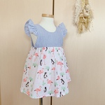 【 sale‼︎】baby✭ジャンバースカート ✭ストライプ ×フラミンゴ