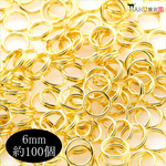 二重丸カン 6mm 約100個★ゴールド★二重カン 2重丸カン パーツ
