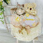 おむつケーキ・男女兼用・ナチュラル系・小（1段）