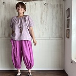 ガーゼラグランブラウス　スモーキーピンク