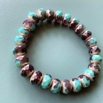 【1連25コセット】JIRI＊IVANA#czech beads #チェコビーズ　rondel 9✖️6㍉combination mix turquoise/classic silver