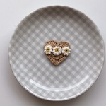 cottonraffia Heart × Daisy hairpin : : : コットンラフィアハート×デイジーヘアピン