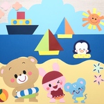 ˗ˏˋNew ˎˊ˗ 〖海だぁ！準備体操いち、に、いち、に♪〗⭐︎夏壁面⭐︎