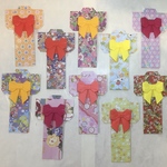 Origami kimono bookmarks 10 sheets  折り紙　着物のしおり10枚（送料無料、ネコポスにて発送）