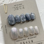 【サイズオーダー品】ネイルチップ:うるうる梅雨っぽauroraデザイン