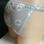 スケア生地【グレーブルーのアネモネ】浅ばき、深ばき、S、M、L、2L、3L、ふんどしパンツ リンパよけショーツ  下着  肌着  ストレスフリー  mameパンティ  