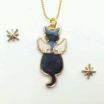 小さな*小悪魔と天使*黒猫こねこのバッグチャーム（ストラップ）