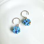 ガラスの紫陽花のイヤリング、ピアス