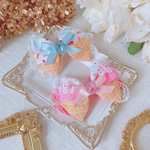 ♡アイスクリームパーラー♡アイスリボンチョーカーorバレッタ ペット用アクセサリー ペット用チョーカー ペット用バレッタ ペット用ヘアアクセサリー アイスクリーム屋さん 夏 インスタ映え 犬 猫 