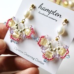 pop & geometric  （8）ピアス/イヤリング　ピンク×ブルー