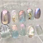 🧜‍♀️  オーロラ　うるうる　マーメイドネイル