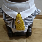 ラボット服 / 前開き襟付きシャツ・ストライプ柄