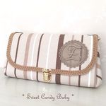 【送料無料】Rococo調☆ウォレットポシェット☆ストライプ柄ブラウン