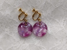 【レジン】透け感が涼しげなマーブルイヤリング