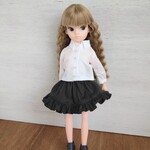 再559.【復刻版初代リカちゃん】※黒のフリルスカート※リカちゃん 服