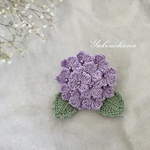 【販売】ブローチ〜薄タイプ紫陽花（藤紫）～