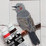 アクリル画（ヒヨドリ）