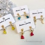 ＊多面カットのハート♡＊ピアス・イヤリング