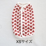 [犬服] XSサイズ 完成品 チワワ　　　　　　　　　　　ハート柄　ミニ裏毛ニット　パイピングベスト　春服　背中開き