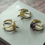 1個　真鍮　指輪・リング台・空枠　フリーサイズ　12×10mm