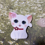 可愛い 白猫 印鑑立て【名前入れ】【印鑑ケース】【猫】