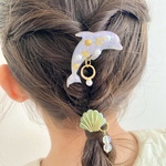 キッズ レジン sea collection イルカさん ヘアゴム aurora white