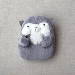 もふもふ動物ぬいぐるみポーチ  グレーおおかみＢ