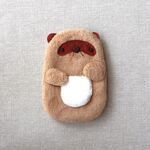 【再販】もふもふ動物ぬいぐるみポーチ（ベージュたぬき）