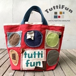 tuttifun＊ロゴ入り赤の帆布バッグ