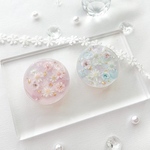 スマホグリップ　紫陽花　jewelry　 押し花　ドライフラワー