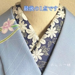 洗える刺繍半衿　ノーブルホワイト