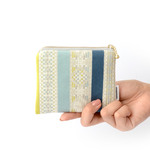 イギリス生地 フラットポーチ Sage/Eau de nil size:S