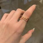 新作　ピンクゴールド　クロス　結び目 指輪　リング　ring 　フリーサイズ　重ね付け