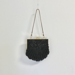 Vintage 70s〜80s retro black beads embroidery shell design bag ヴィンテージ レトロ ブラック ビーズ刺繍 シェル デザイン バッグ