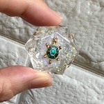 ゆりゴナイトⓇかわいい六芒星のお守りオルゴナイト『厄除けと幸運を呼び込む亀−ヒマラヤクリスタル−』