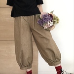 大人のバルーンパンツ☆ポケット後ろ☆カラーデニム・ブラウン