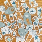 心地良いブルーとテディベアのフレークシール🧸