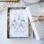かすみ草とツインリングのパールjewelryセット