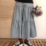 人気♡【定番】ギャザーたっぷりガウチョ☆くすみブルーグレー