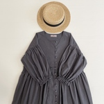 七分袖　ふんわり袖のナチュラルワンピース
