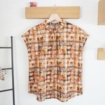 １点限り【6/11♡新入荷】リバティ＊ハイネックフレンチスリーブブラウス （9号)