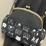 POPO♡ハンドメイド♡がま口ショルダーバッグ♡外ポケット付き