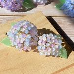 リアル紫陽花二輪のヘアクリップ　パステル色