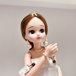 リカちゃん　アクセサリー　コットンパール　4点セット　ピアス　ネックレス　バングル　小物　②